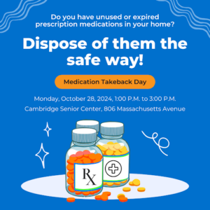 Illustration of medications along with info on the event. 