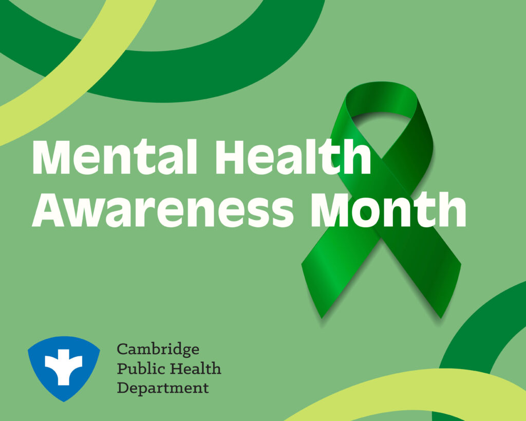 Illustration that says "Mental Health Awareness Month."