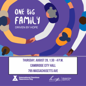 Illustration of people holding hands in a circle. "One big family," it says.