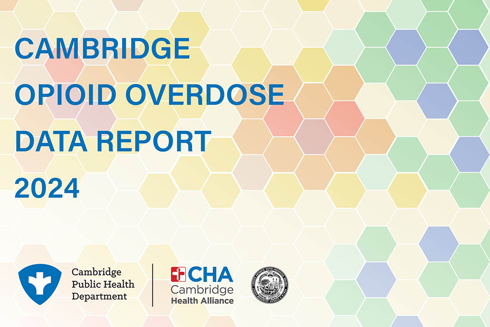 Image of the part of the cover of the Cambridge Opioid Overdose Data Report 2024